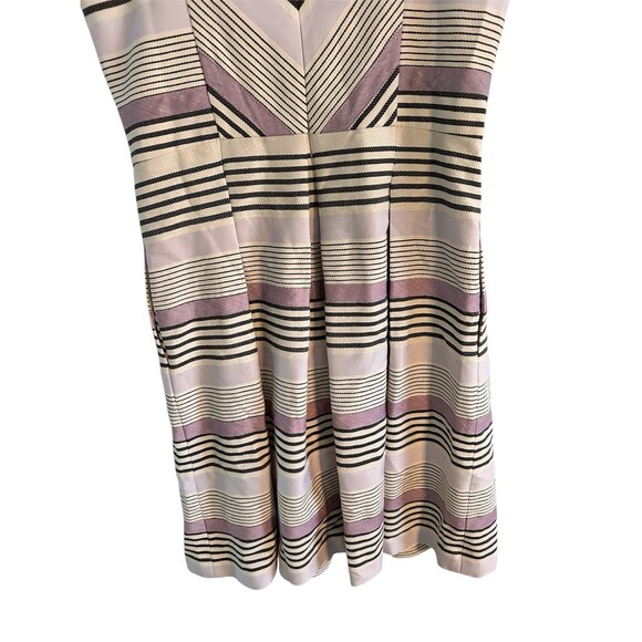 White House Black Market Dress Linen Cotton Striped With Pockets Size 4 NWT - Picture 4 of 11